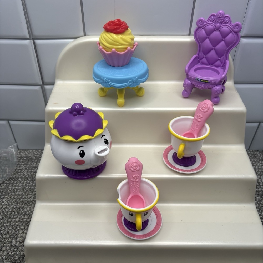 Little People Disney Beauty The Beast Tea Party Figurines Playset